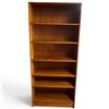 Image 1 : Mid-Century Solid-Wood Bookshelf with Six Fixed Shelves and Clean Lines, 31.5x11.5x72 Inches