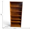 Image 3 : Mid-Century Solid-Wood Bookshelf with Six Fixed Shelves and Clean Lines, 31.5x11.5x72 Inches