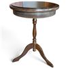 Image 1 : Wooden Pedestal Table w Round Inlaid Top 25.5" Tall 18" Diameter