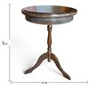 Image 2 : Wooden Pedestal Table w Round Inlaid Top 25.5" Tall 18" Diameter