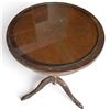Image 3 : Wooden Pedestal Table w Round Inlaid Top 25.5" Tall 18" Diameter