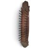 Image 1 : Antique Carved Wood Wall Rack with Dual Rows of Pegs and Ornate Panels, 48 Inches Long