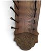 Image 3 : Antique Carved Wood Wall Rack with Dual Rows of Pegs and Ornate Panels, 48 Inches Long