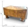 Image 2 : Converted Antique Wood Chopping Block Coffee Table or Bench with Aged Aesthetic, 41x31x23 Inches
