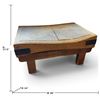 Image 2 : Antique Wood Chopping Block with Iron Corner Brackets, Coffee Table or Bench, 36x14x17.5 in