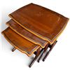 Image 3 : Set of Three Wooden Nesting Tables w Curved Edges 23x17x20"