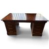 Image 1 : Solid Wood Pedestal Desk with Pull-Out Writing Slides and Drawers, Breaks Down, 60x32x30 in