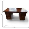 Image 2 : Solid Wood Pedestal Desk with Pull-Out Writing Slides and Drawers, Breaks Down, 60x32x30 in