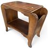 Image 1 : Vintage Wooden Magazine Table with Slot Dividers and Lower Shelf, 27.5x23x41 Inches