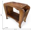 Image 2 : Vintage Wooden Magazine Table with Slot Dividers and Lower Shelf, 27.5x23x41 Inches