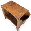Image 3 : Vintage Wooden Magazine Table with Slot Dividers and Lower Shelf, 27.5x23x41 Inches