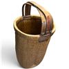 Image 3 : Antique Chinese Willow & Wood Rice or Fishing Basket with Bentwood Handle, Dated 1914, 41.5 in