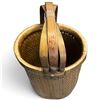 Image 6 : Antique Chinese Willow & Wood Rice or Fishing Basket with Bentwood Handle, Dated 1914, 41.5 in