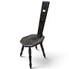 Image 1 : Antique Carved Oak Spinner's Chair with Dragon & Foliage Motifs, Octagonal Seat, 34.5 Inches Tall