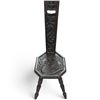Image 5 : Antique Carved Oak Spinner's Chair with Dragon & Foliage Motifs, Octagonal Seat, 34.5 Inches Tall