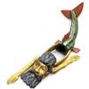 Image 3 : Vintage Mexican Folk Art Carved Polychrome Merman Parade Figure, Guerrero/Nahua Tradition, 45 in