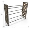 Image 2 : Metal & Wood Shoe Rack w Wood Lattice Design Ends 30x9x24.5"