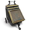 Image 3 : Victorian Metal Coal Scuttle w Ceramic Handle & Gilded Edges 20" Tall