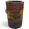 Image 1 : Antique Wooden Barrel w Multicolored Paint & Iron Handle 20" Tall