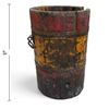Image 2 : Antique Wooden Barrel w Multicolored Paint & Iron Handle 20" Tall