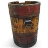 Image 4 : Antique Wooden Barrel w Multicolored Paint & Iron Handle 20" Tall
