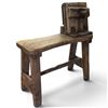 Image 1 : Antique Wooden Saddle Maker's Stitching Horse with Clamp Vise, Primitive Bench, 30x11x32.5 in