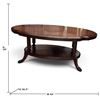Image 2 : Oval Two-Tier Mahogany Coffee Table with Curved Legs & Lower Shelf, Classic Design, 44x30.5x18 in