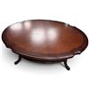 Image 3 : Oval Two-Tier Mahogany Coffee Table with Curved Legs & Lower Shelf, Classic Design, 44x30.5x18 in