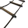 Image 5 : Antique Ladder w Wooden Rungs Wrapped in Rope & Metal Cable Construction 100" Long 15" wide