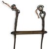 Image 6 : Antique Ladder w Wooden Rungs Wrapped in Rope & Metal Cable Construction 100" Long 15" wide