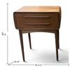 Image 2 : Pair Danish Modern Teak Nightstands, 2 Drawers, Sculpted Pulls, Tapered Legs, 17.5 x 13 x 21.5 In