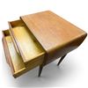 Image 7 : Pair Danish Modern Teak Nightstands, 2 Drawers, Sculpted Pulls, Tapered Legs, 17.5 x 13 x 21.5 In