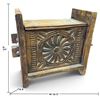 Image 2 : Antique Hand-Carved Tribal Wooden Dowry Chest with Floral Motifs, Himalayan/Nuristan, 16.5x8x14 in