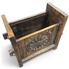 Image 3 : Antique Hand-Carved Tribal Wooden Dowry Chest with Floral Motifs, Himalayan/Nuristan, 16.5x8x14 in