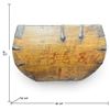Image 2 : Antique Chinese Wooden Carry Box with Metal Straps & Republic-Era Markings, 14x14x11 Inches