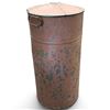 Image 1 : Rustic Metal Painted Cylinder w Lid & Handles 22" Tall Umbrella Stand/Waste Basket