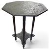 Image 1 : Carved Wooden Octagonal Side Table w Geometric Patterns 22x22x29"