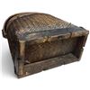 Image 4 : Traditional Woven Bamboo Basket w Wooden Top & Bottom 10x5.5x14"