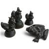 Image 1 : Set of Burmese Bronze Opium Weights, Hintha Bird & Toad Forms, Traditional Cast Types, 2.5 in
