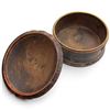 Image 4 : Antique Ottoman/Persian Carved Wooden Lidded Storage Vessel with Painted Motifs, 10.5" Diameter