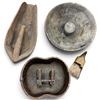 Image 2 : Group of Aymara Andean Carved Wooden Ritual Items incl. Tinka Chicha Bowl with Yoked Animals