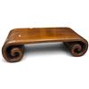Image 1 : Asian Carved Wood Scroll-Leg Display Stand or Low Table, Brown Finish, 27 x 14 x 7.5 Inches, Vintage
