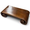 Image 2 : Asian Carved Wood Scroll-Leg Display Stand or Low Table, Brown Finish, 27 x 14 x 7.5 Inches, Vintage