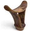 Image 3 : Ethiopian Carved Wood Neck Rest, Animal-Form Stool & Modified Coiled Metal Horn, Ethnographic Group.