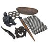 Image 1 : Assorted Carved & Metal Decorative Items w Wooden Dagger