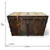 Image 2 : Antique Wood & Metal Banded Steamer Travel Trunk, Victorian Era, 40.5 x 24 x 26.5 Inches, Large Size