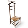 Image 1 : Vintage Mid-Century Gentleman's Valet Chair, Wood Suit Hanger & Woven Fiber Seat, 48 Inches Tall