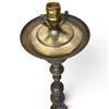 Image 2 : Ornate Bronze Floor Lamp w Decorative Base & Brass Socket 37" Tall