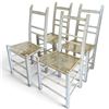 Image 1 : Set of Four Ladder, Back Chairs w Woven Seats