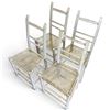 Image 2 : Set of Four Ladder, Back Chairs w Woven Seats